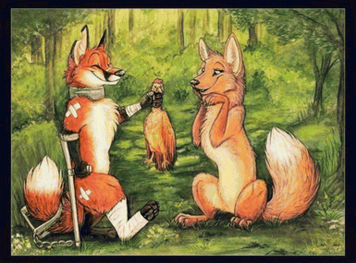 Добытчик - лис, лиса, детское - предпросмотр