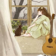 Схема вышивки «Девушка»