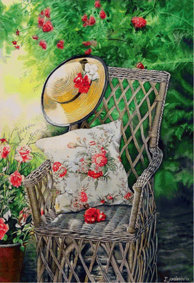 kreslo v záhrade - предпросмотр