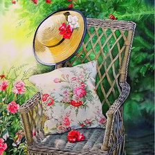 Схема вышивки «kreslo v záhrade»