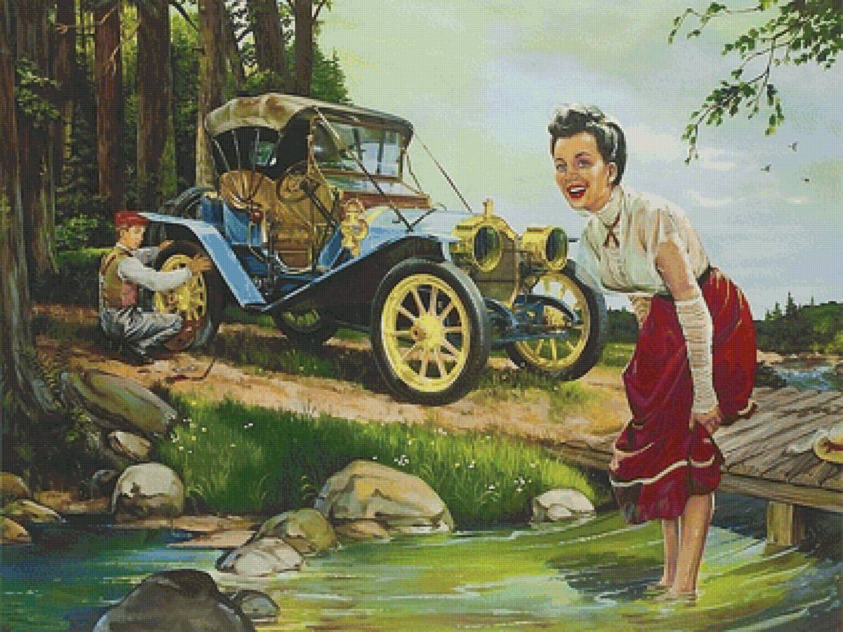 поломка - машина, девушка - предпросмотр