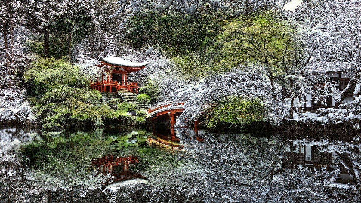 Японский сад - пагода, япония, беседка, восток, сад - оригинал