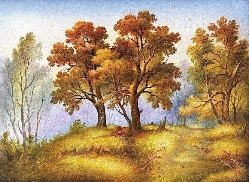 Осенняя роща - роща, лес, осень, природа - оригинал