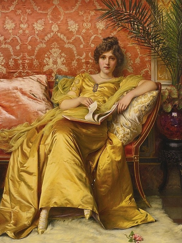 за книгой - дама, книга - оригинал