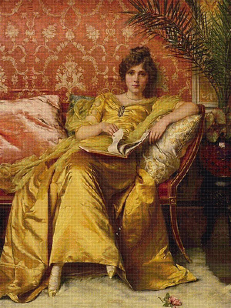 за книгой - дама, книга - предпросмотр