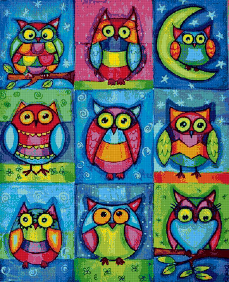 ковер с совами - предпросмотр