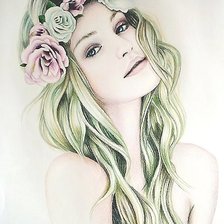 Схема вышивки «Девушка»