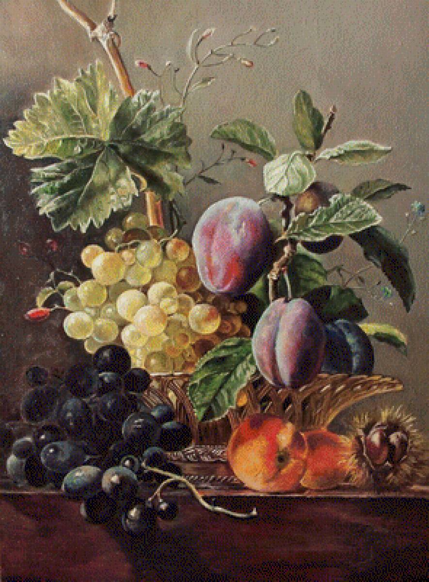 натюрморт со сливами - натюрморт, фрукты - предпросмотр