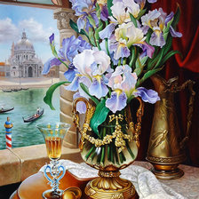 Схема вышивки «ирисы»