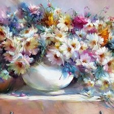 Схема вышивки «Букет ромашек»