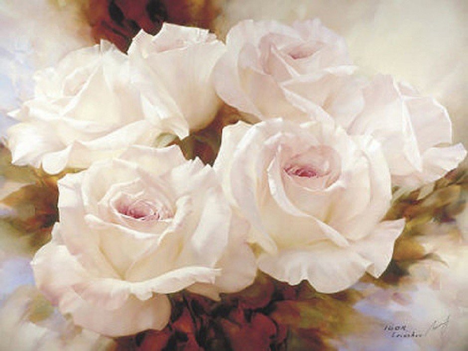Белые розы - белые, натюрморт, цветы, розы - оригинал