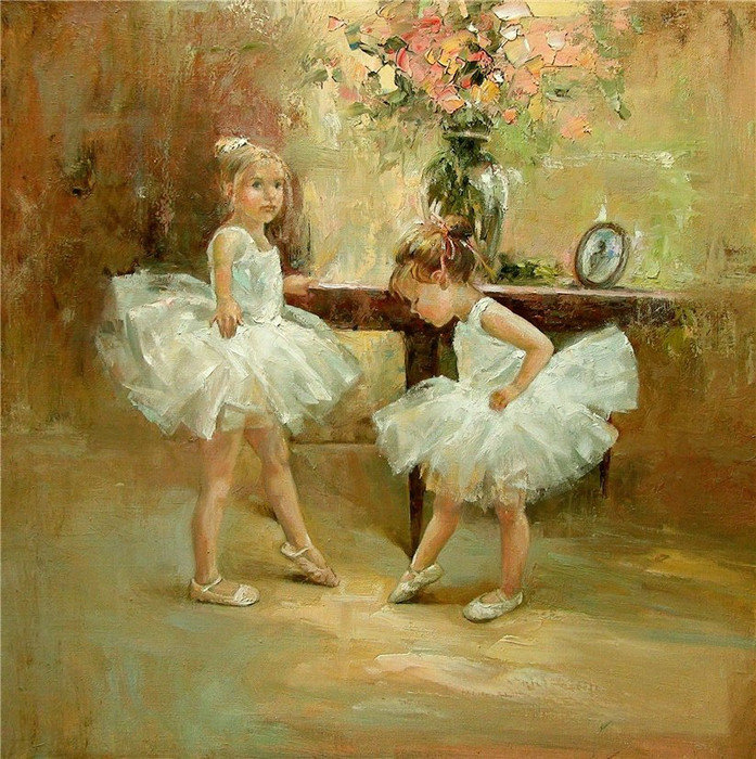 Маленькие балерины - танцовщицы, балерины, девочки, танец, картина - оригинал