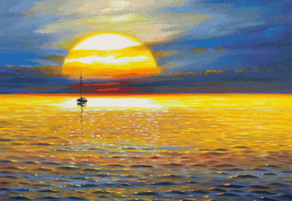 Худ. Деревенчук Владимир - море, парусник, пейзаж - предпросмотр