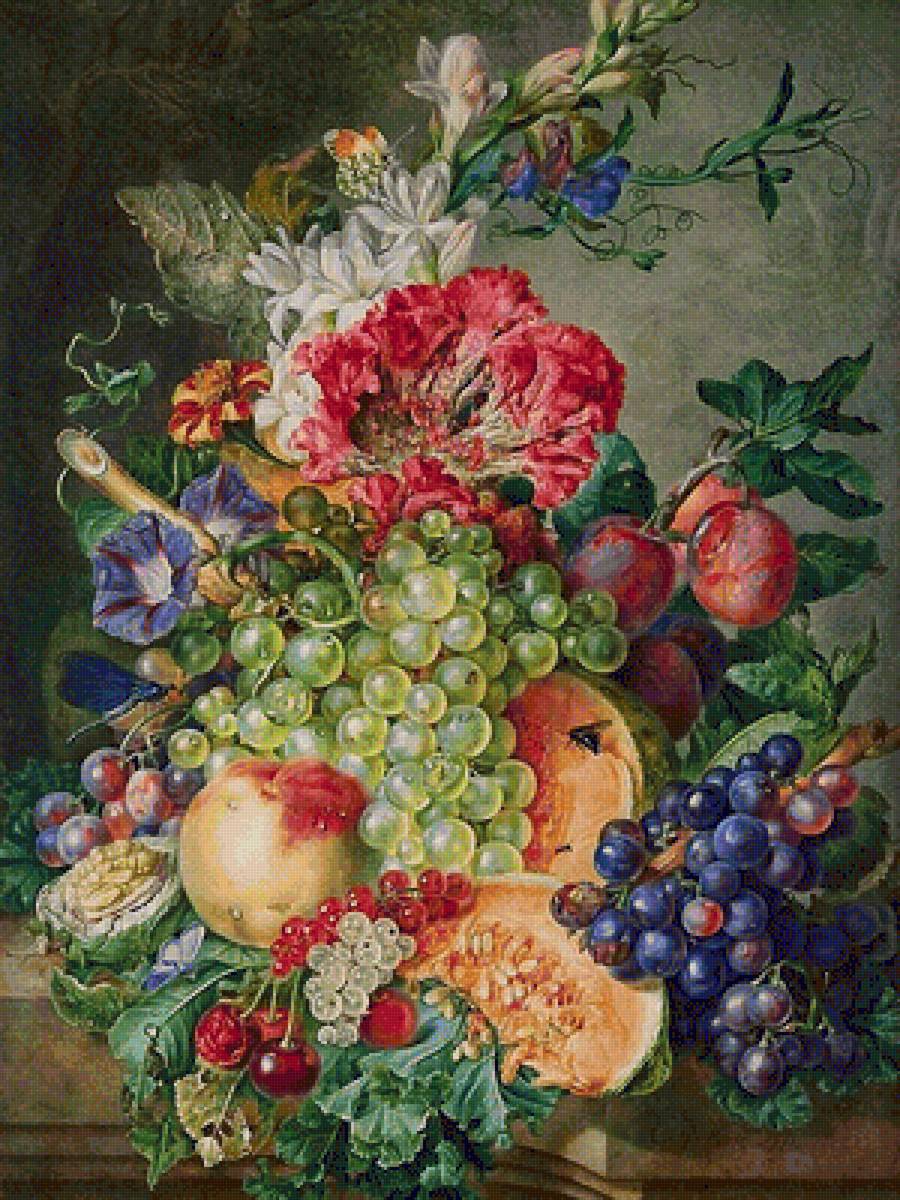 фруктовый натюрморт - натюрморт, картина - предпросмотр