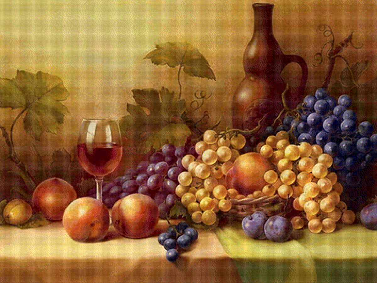 натюрморт с виноградом - натюрморт - предпросмотр