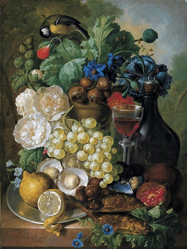 синице на обед - натюрморт - оригинал