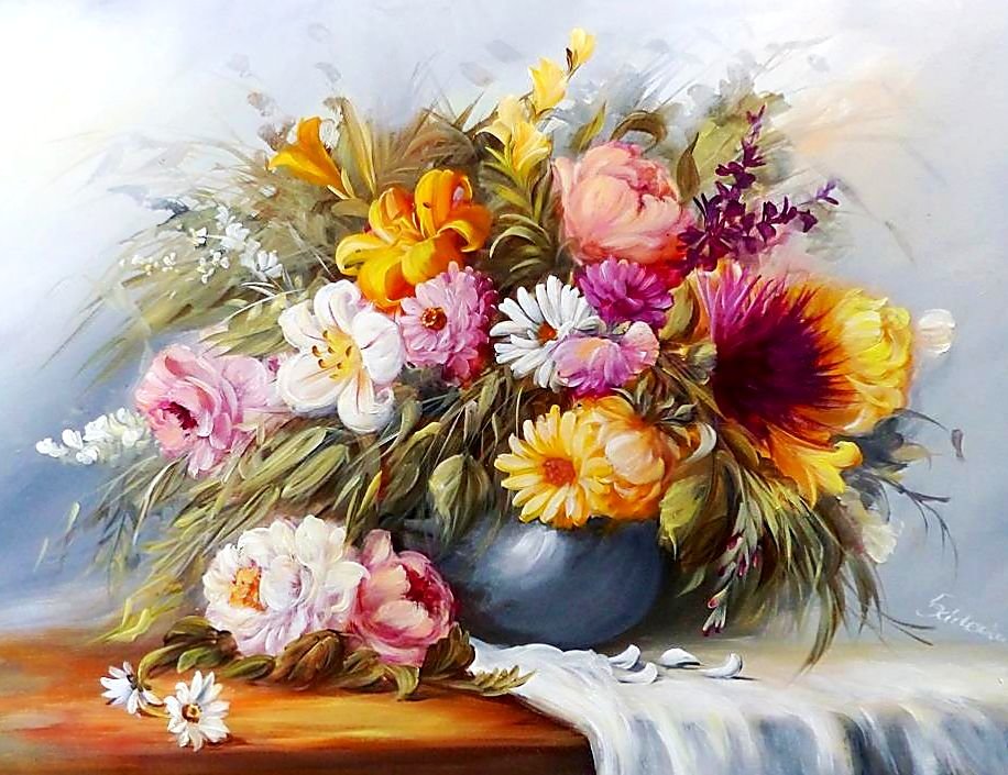 Натюрморт. - натюрморт, живопись., цветы - оригинал