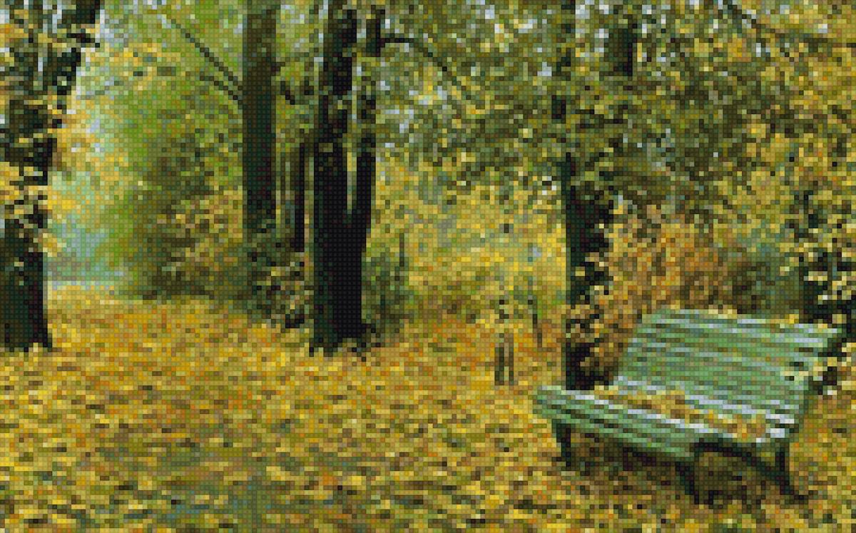 скамейка в парке - предпросмотр