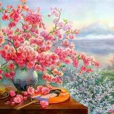 Схема вышивки «kvety v okne»