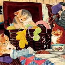 Схема вышивки «котята»