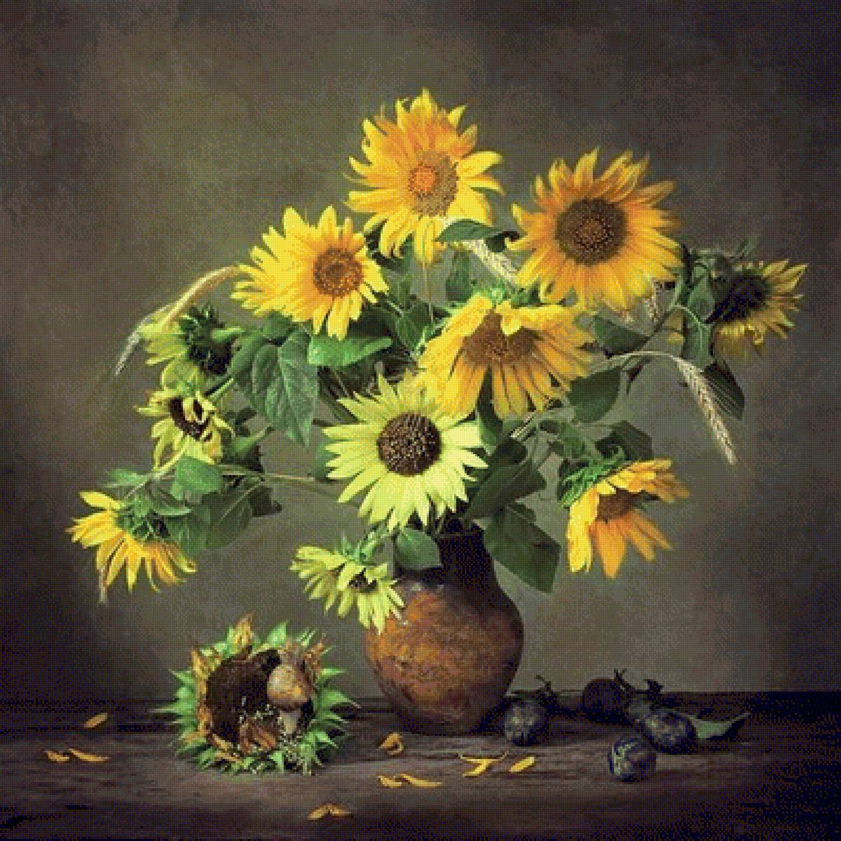 ПОДСОЛНУХИ - осение цветы, подсолнухи - предпросмотр