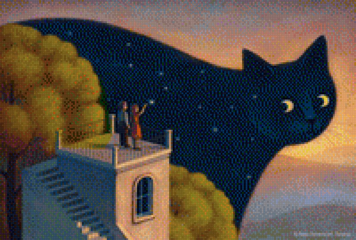 Кошка ночь. Ночь. Кошка. - предпросмотр