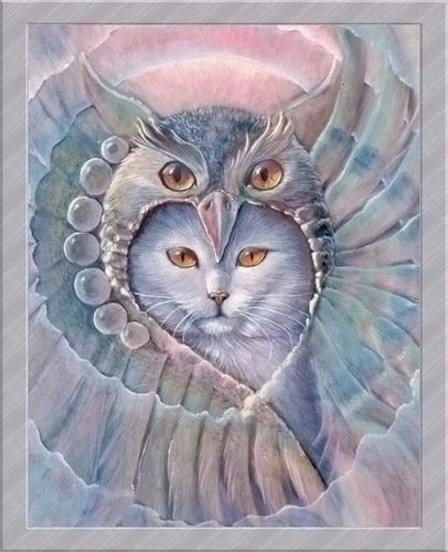 сова - фантазия - оригинал