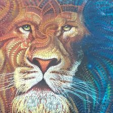 Схема вышивки «лев абстракция»