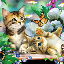 Схема вышивки «котята»