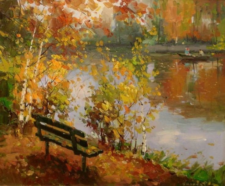 Осенняя скамейка - лес, золотая осень, скамейка, осень, пейзаж, парк - оригинал