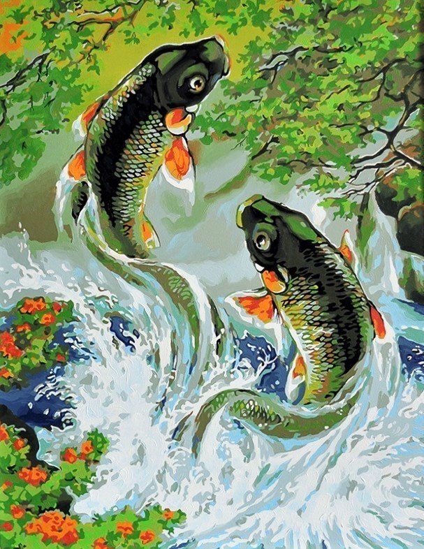 Карпы - река, карпы, рыбы - оригинал