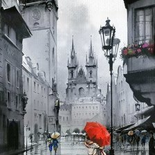 Схема вышивки «улочка праги»