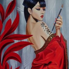 Схема вышивки «Девушка»