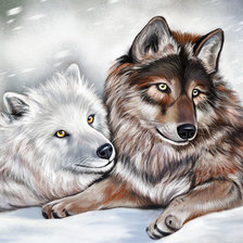 Схема вышивки «Волки»