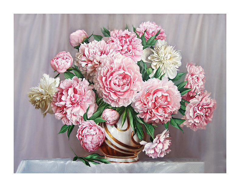 Серия "Пионы" - флора, цветы, букет, пионы - оригинал