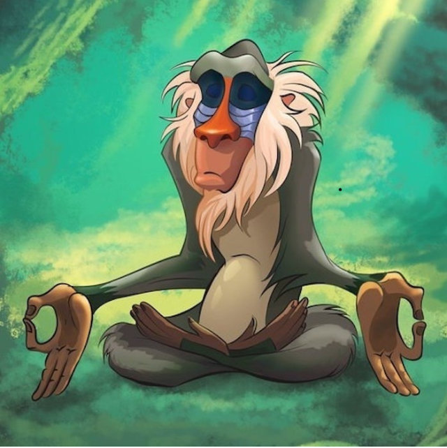 Медитация - животные, мультфильмы - оригинал