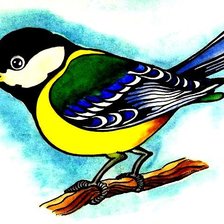 Схема вышивки «Синичка.»