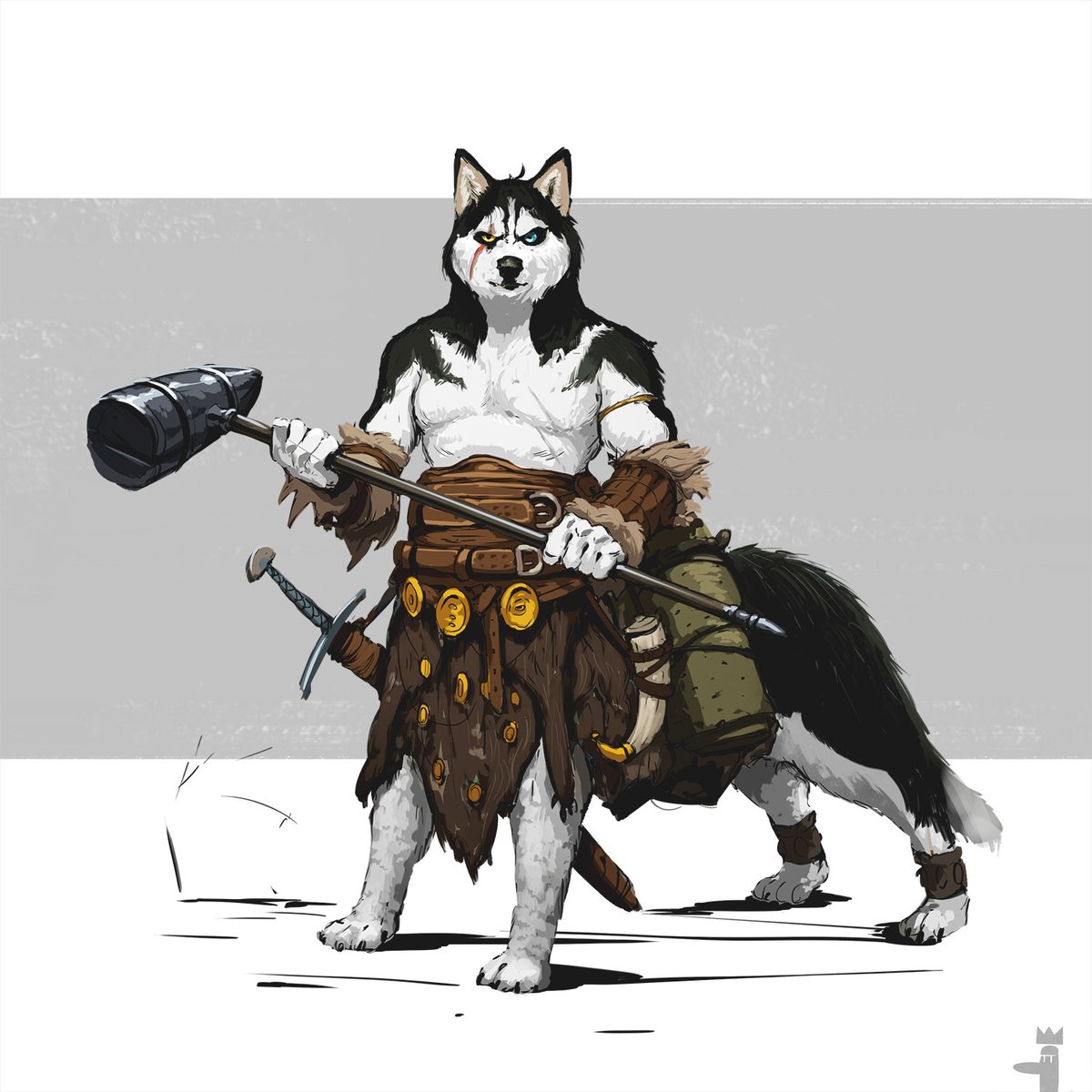 Воин хаска - воин, собака - оригинал