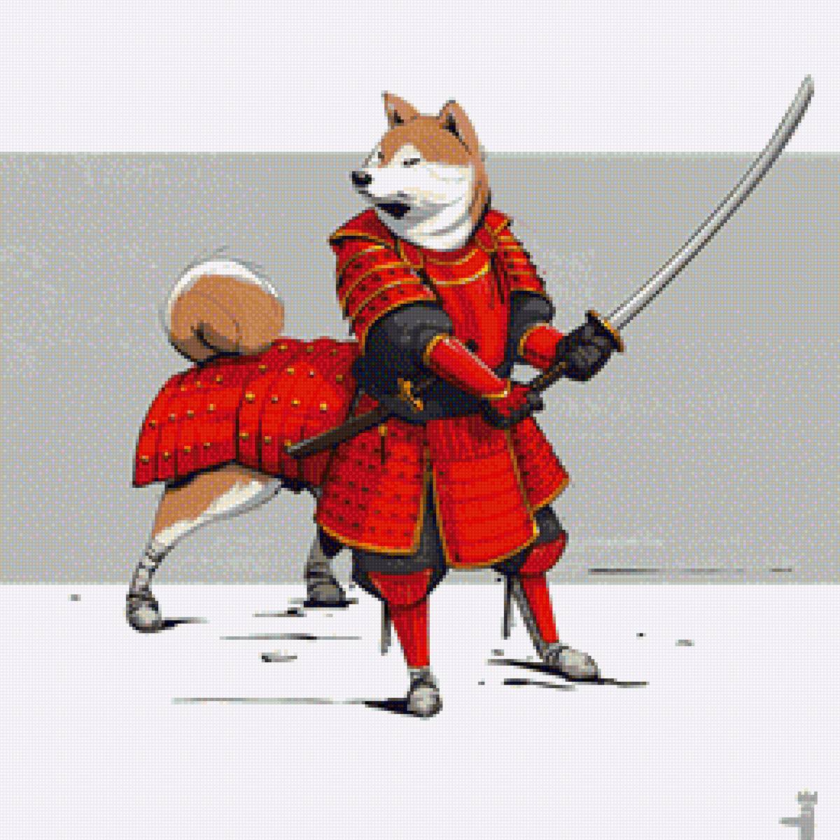 Самурай акита - собака, воин - предпросмотр