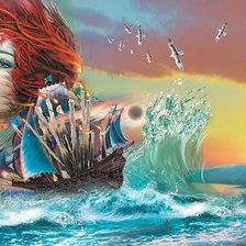 Схема вышивки «Девушка-шторм»