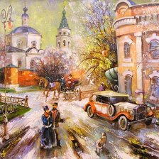 Схема вышивки «zima v meste»