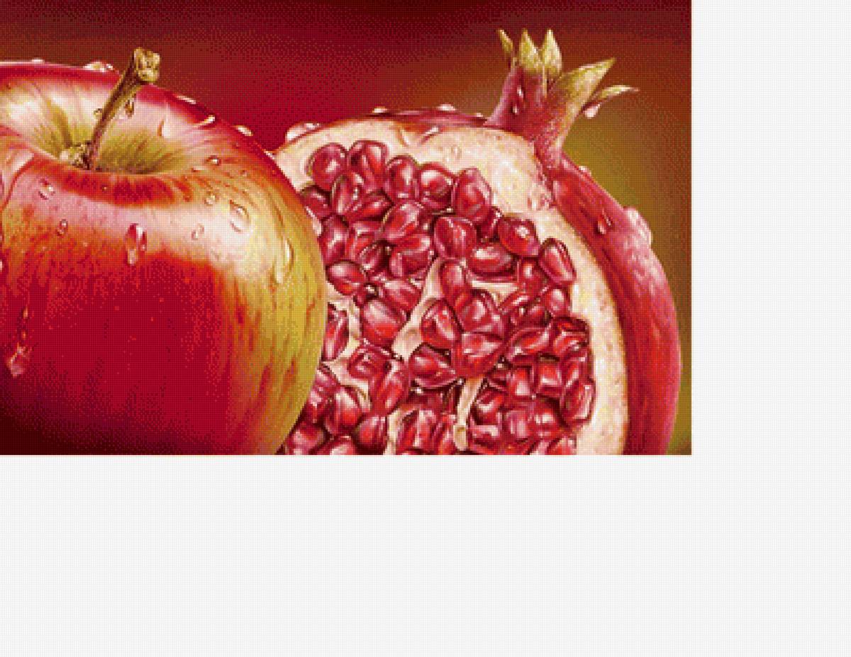Гранат и яблоко - фрукты, для кухни - предпросмотр