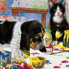 Схема вышивки «художники»