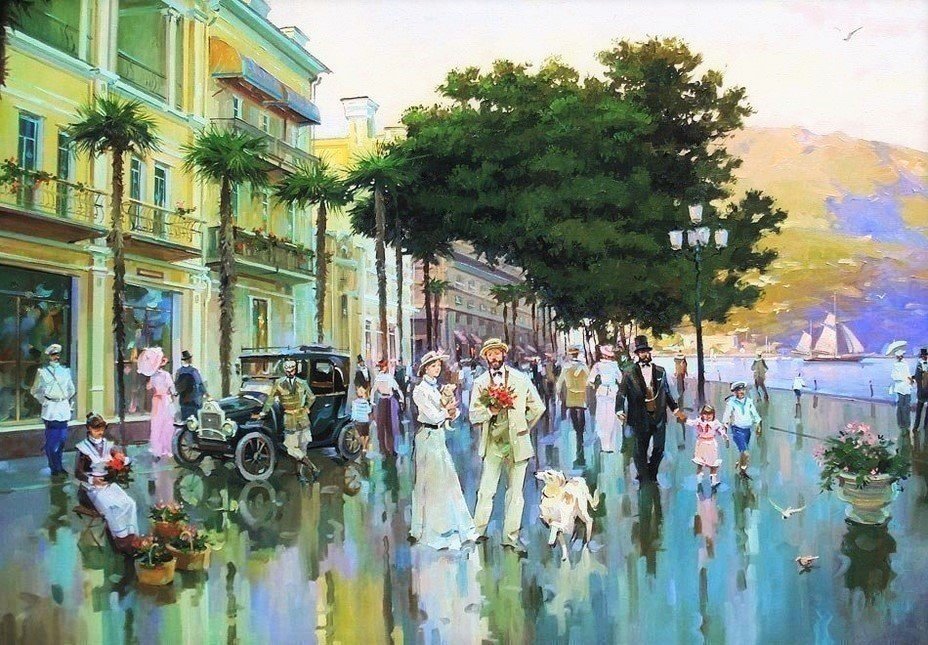 В Ялте - люди, улица, ялта, город - оригинал