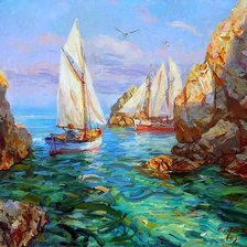 Схема вышивки «море»