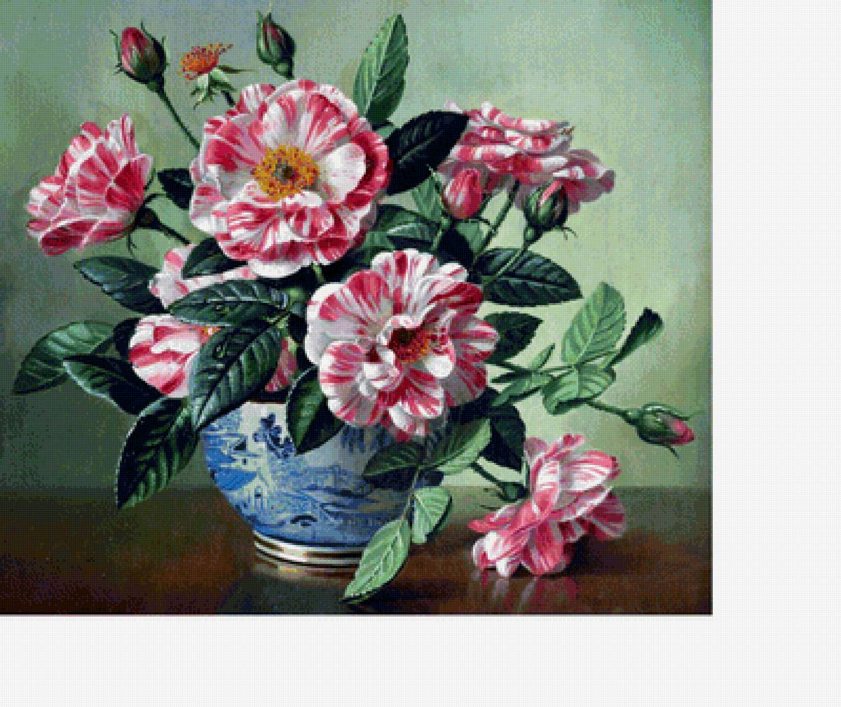 Цветы в вазе - розы, букет, цветы - предпросмотр