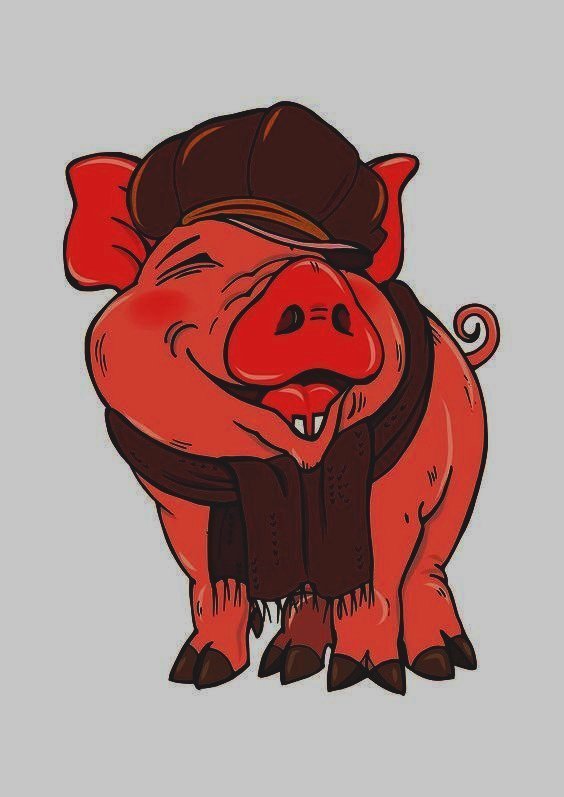 Поросенок в кепке - поросенок - оригинал