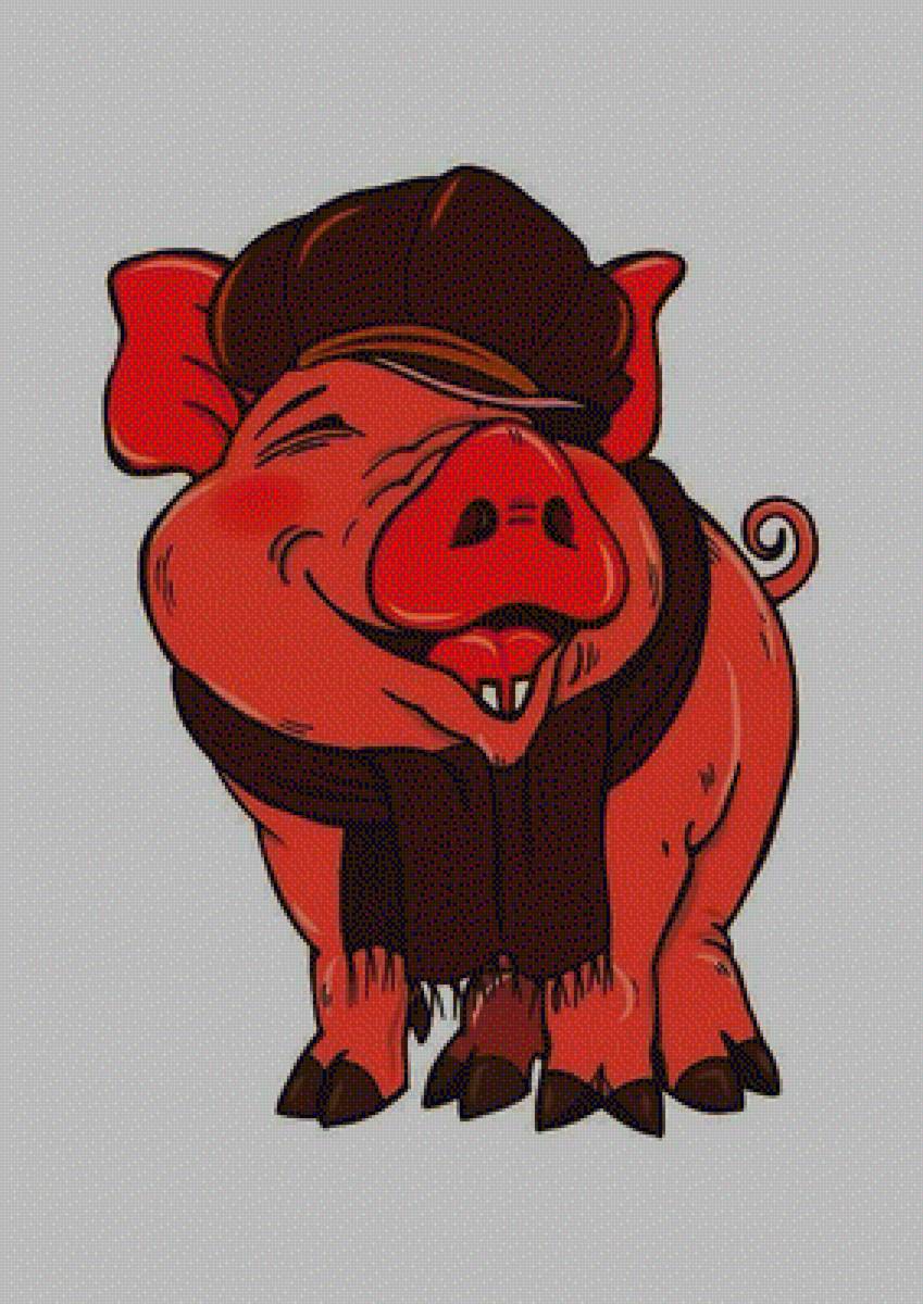 Поросенок в кепке - поросенок - предпросмотр