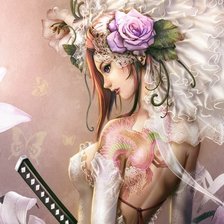 Схема вышивки «Девушка»