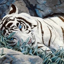 Оригинал схемы вышивки «Белый тигр» (№1784501)